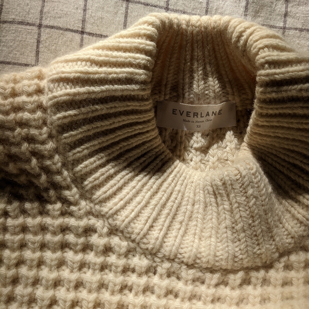 Everlane xs waffle sweater, wool and cashmere